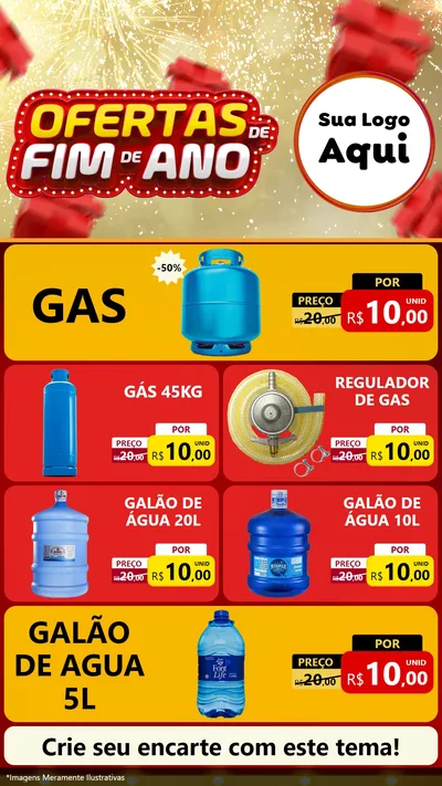 Modelo de TV para TV Vertical com o tema Ofertas de Fim de Ano para Água e gás