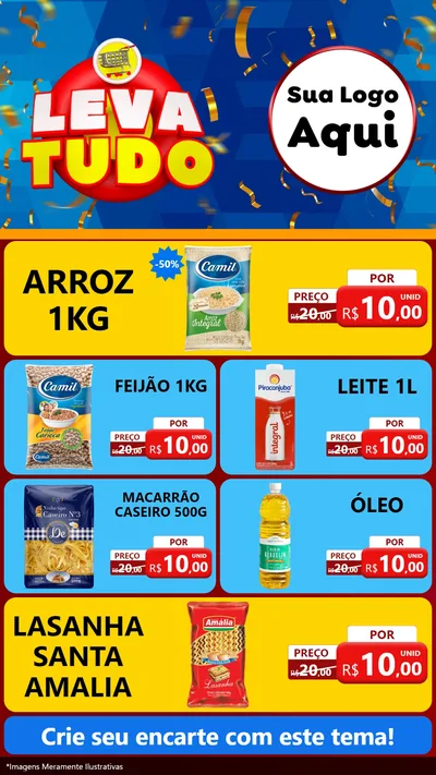Modelo de TV para TV Vertical com o tema Leva Tudo para Supermercado