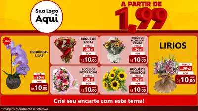 Modelo de TV para TV Horizontal com o tema A Partir de Um e Noventa e Nove - 1,99 para Floricultura e jardim