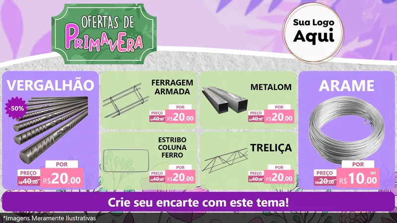 Modelo de TV para TV Horizontal com o tema Ofertas de Primavera para Ferragens