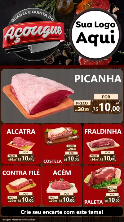Modelo de Rede Social para Stories com o tema Quarta e Quinta do Açougue para Açougue