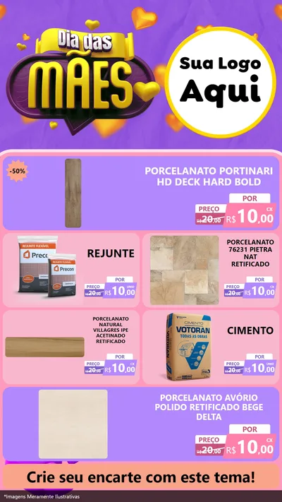 Modelo de TV para TV Vertical com o tema Dia das Mães para Pisos e revestimentos