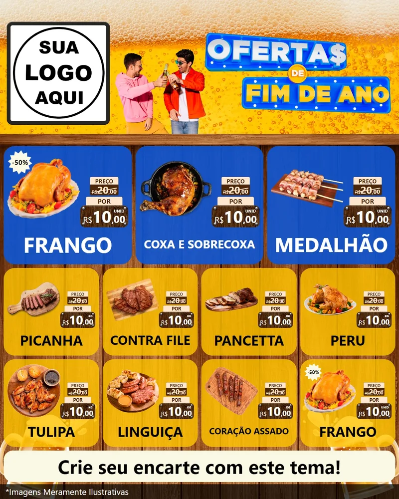 Modelo de Rede Social para Feed Instagram com o tema Ofertas de Fim de Ano para Assados
