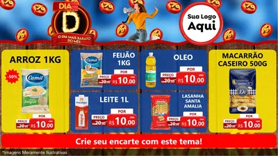 Modelo de TV para TV Horizontal com o tema Dia D - O Dia Mais Barato Do Mês para Supermercado