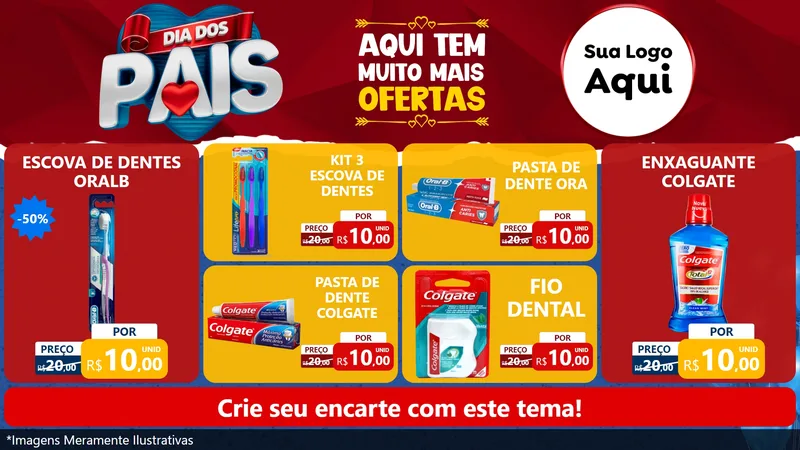 Modelo de TV para TV Horizontal com o tema Dia dos Pais para Higiene Pessoal