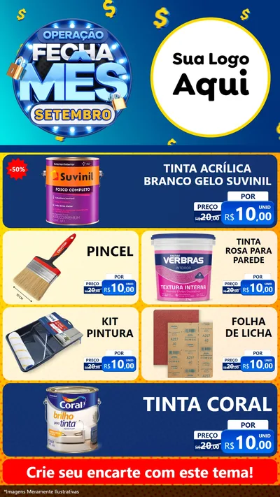 Modelo de TV para TV Vertical com o tema Operação Fecha Mês Setembro para Tintas e Ferramentas