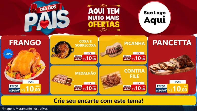 Modelo de TV para TV Horizontal com o tema Dia dos Pais para Assados