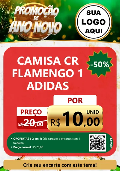 Modelo de Cartaz para Cartaz A4 Vertical com o tema Promoção de Ano Novo para Roupas e acessórios