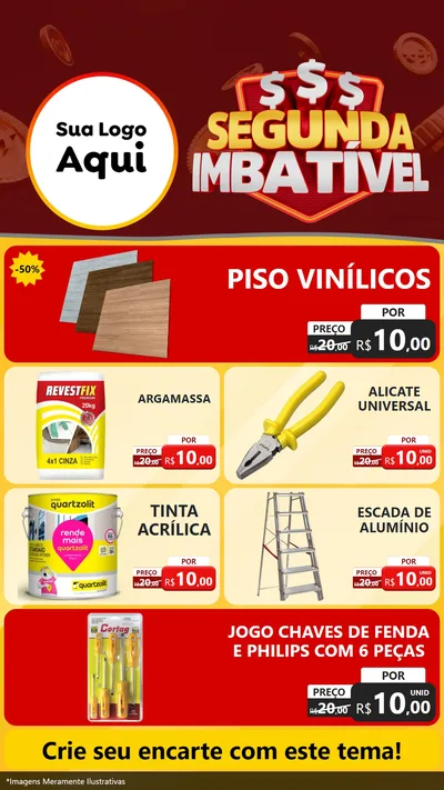 Modelo de TV para TV Vertical com o tema Segunda Imbatível para Material para Construção