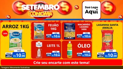 Modelo de TV para TV Horizontal com o tema Operação Setembro Com Muita Economia para Supermercado