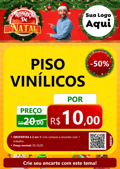 Modelo de Cartaz para Cartaz A4 Vertical com o tema Promoção de Natal para Material para Construção