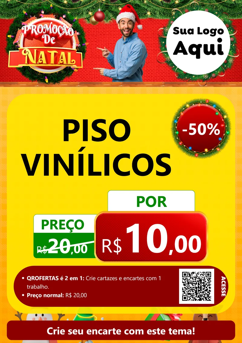 Modelo de Cartaz para Cartaz A4 Vertical com o tema Promoção de Natal para Material para Construção