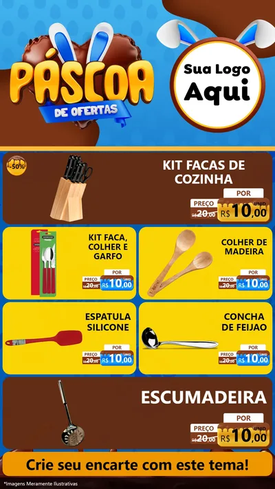Modelo de TV para TV Vertical com o tema Páscoa de Ofertas para Utilidades Domésticas