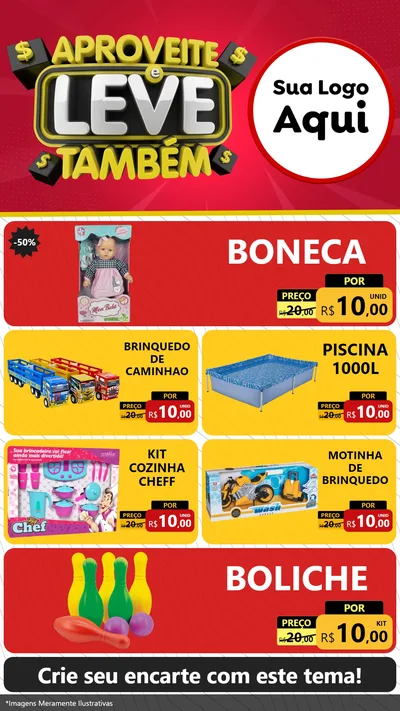 Modelo de TV para TV Vertical com o tema Aproveite e Leve Também para Brinquedos