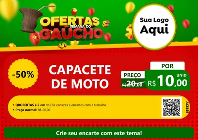 Modelo de Cartaz para Cartaz A4 Horizontal com o tema Ofertas Semana Do Gaúcho para Moto peças