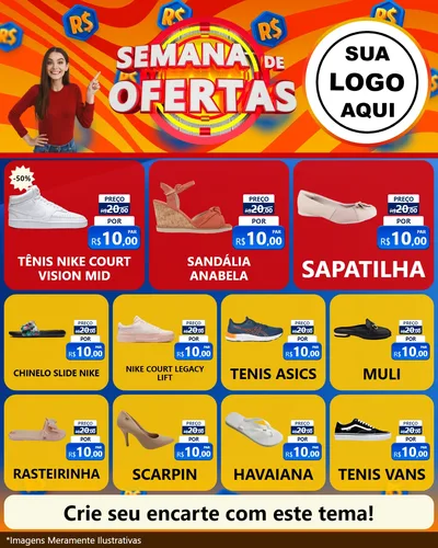 Modelo de Rede Social para Feed Instagram com o tema Semana de Ofertas para Calçados