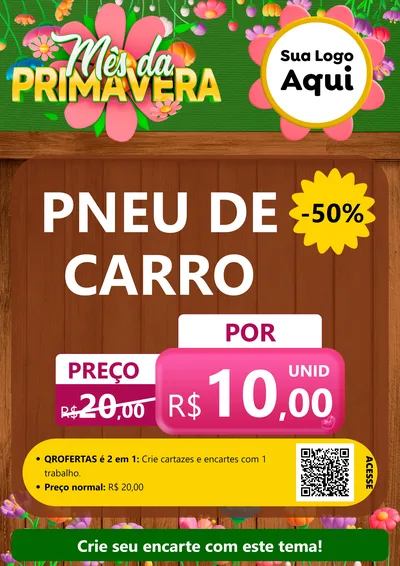 Modelo de Cartaz para Cartaz A4 Vertical com o tema Mês da Primavera para Auto peças