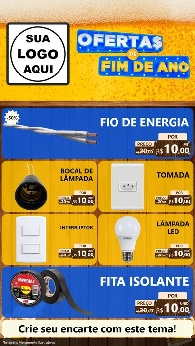 Modelo de TV para TV Vertical com o tema Ofertas de Fim de Ano para Materiais Elétricos