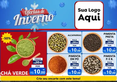 Modelo de Encarte para Encarte A4 Horizontal com o tema Ofertas de Inverno para Produtos Naturais