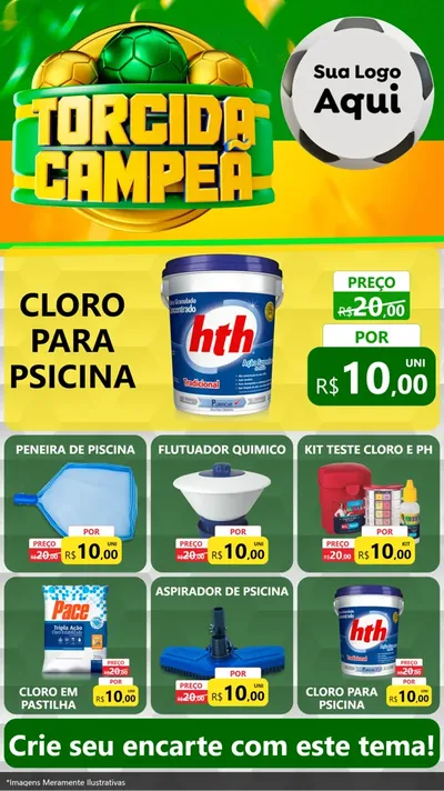 Modelo de Rede Social para Stories com o tema Torcida Campeã - Copa para Produtos para Piscina