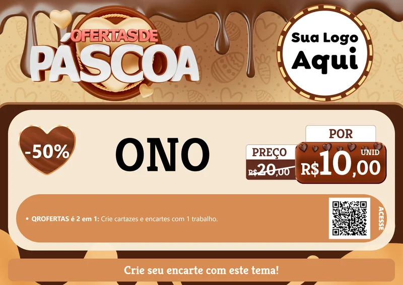 Modelo de Cartaz para Cartaz A4 Horizontal com o tema Ofertas de Páscoa para Óticas