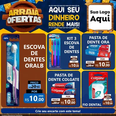 Modelo de Rede Social para Feed Facebook com o tema Arraiá de Ofertas - Junina para Higiene Pessoal