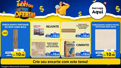 Modelo de TV para TV Horizontal com o tema Sextou de Ofertas para Pisos e revestimentos
