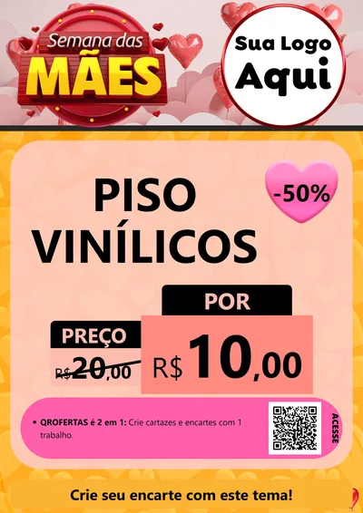Modelo de Cartaz para Cartaz A4 Vertical com o tema Semana das Mães para Material para Construção