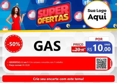 Modelo de Cartaz para Cartaz A4 Horizontal com o tema Super Ofertas para Água e gás