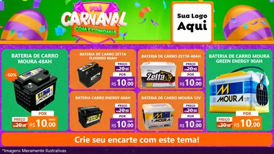 Modelo de TV para TV Horizontal com o tema Pré-Carnaval Com Economia para Baterias Elétricas