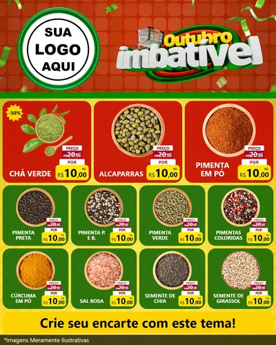 Modelo de Rede Social para Feed Instagram com o tema Outubro Imbatível para Produtos Naturais