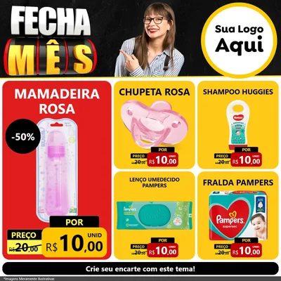 Modelo de Rede Social para Feed Facebook com o tema Fecha Mês para Bebês