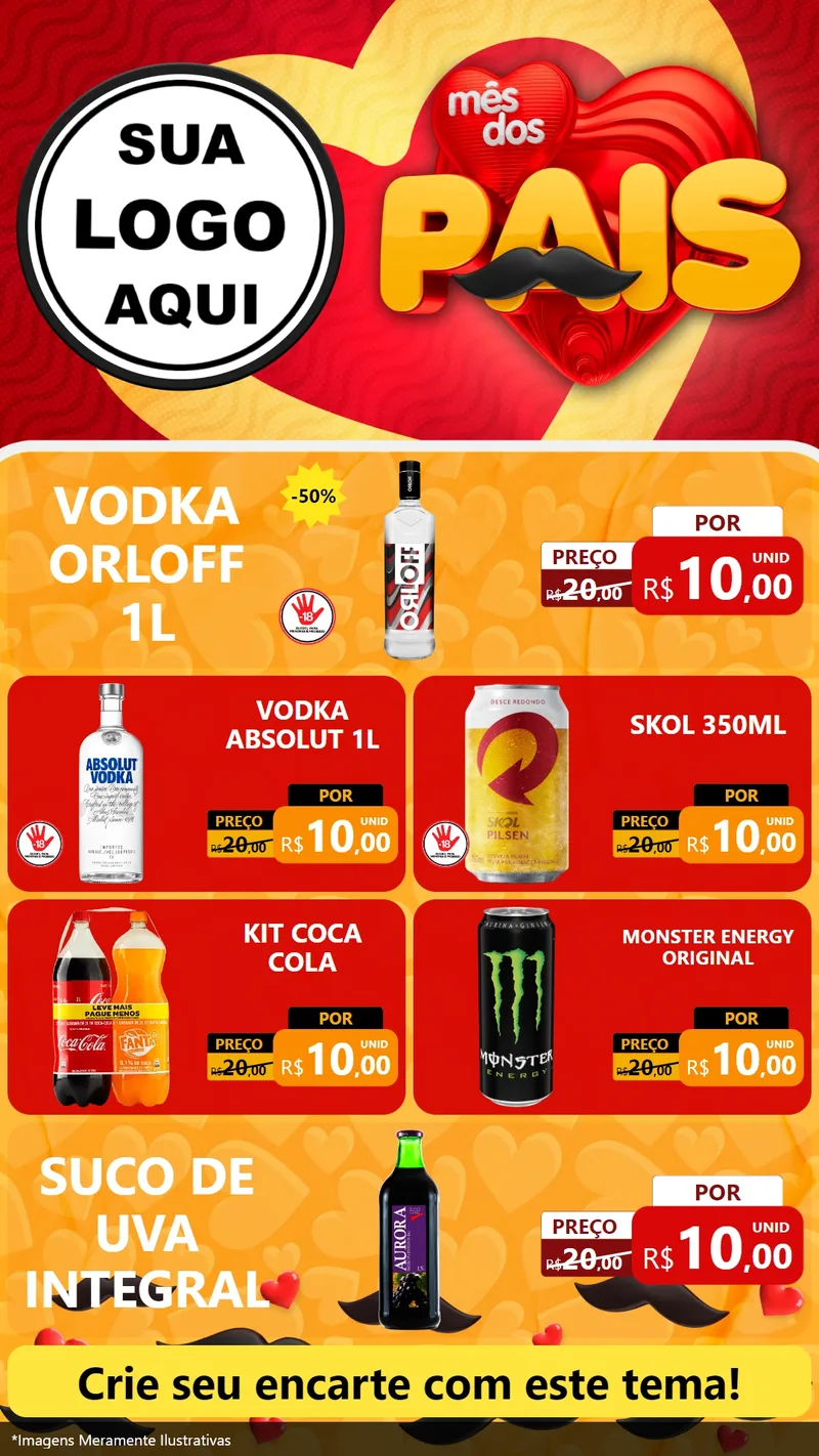 Modelo de TV para TV Vertical com o tema Mês Dos Pais para Distribuidora de bebidas