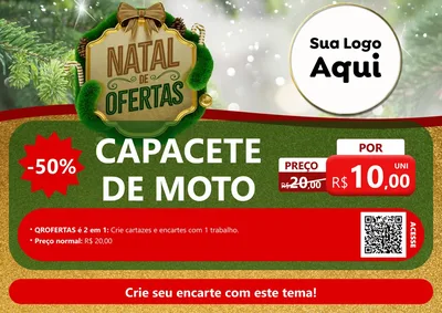 Modelo de Cartaz para Cartaz A4 Horizontal com o tema Ofertas de Natal para Moto peças