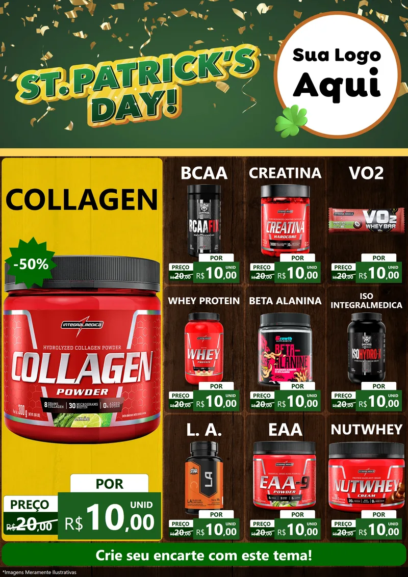 Modelo de Encarte para Encarte A4 Vertical com o tema St Patriks Day para Suplementos alimentares