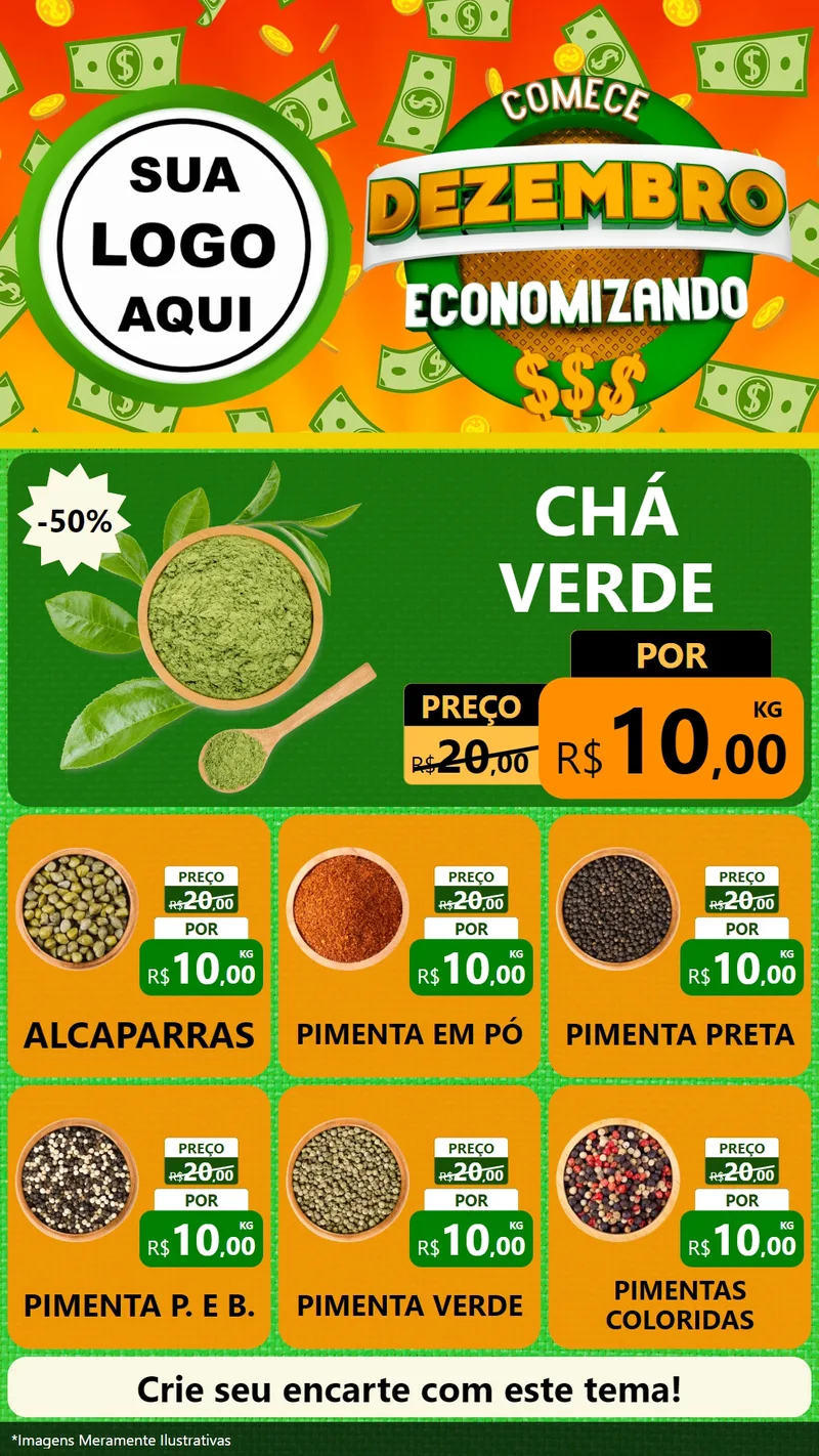 Modelo de Rede Social para Stories com o tema Comece Dezembro Economizando para Produtos Naturais