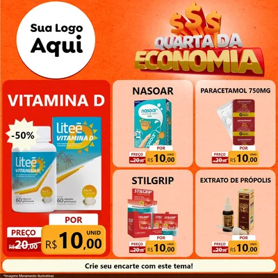 Modelo de Rede Social para Feed Facebook com o tema Quarta da Economia para Farmácia