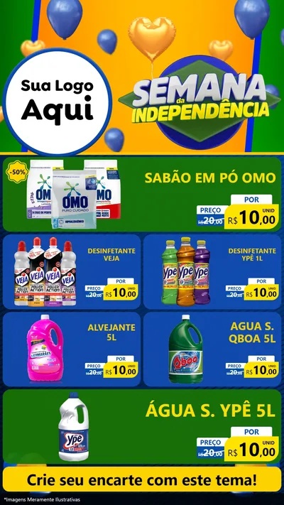 Modelo de TV para TV Vertical com o tema Semana da Independência para Produtos de Limpeza