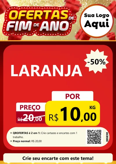 Modelo de Cartaz para Cartaz A4 Vertical com o tema Ofertas de Fim de Ano para Hortifrúti