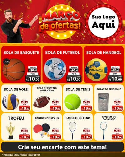 Modelo de Rede Social para Feed Instagram com o tema Março de Ofertas! para Artigos Esportivos