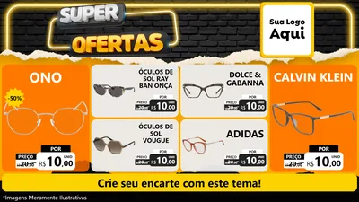Modelo de TV para TV Horizontal com o tema Super Ofertas para Óticas