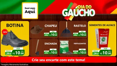 Modelo de TV para TV Horizontal com o tema Dia do Gaúcho para Agropecuária