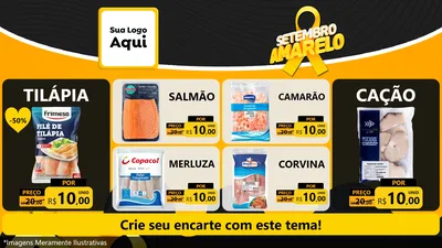 Modelo de TV para TV Horizontal com o tema Setembro Amarelo para Peixaria