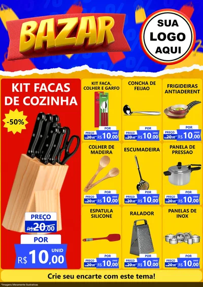 Modelo de Encarte para Encarte A4 Vertical com o tema Bazar para Utilidades Domésticas