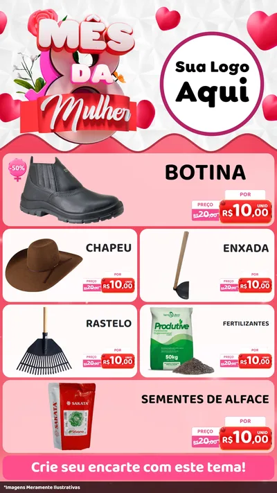 Modelo de TV para TV Vertical com o tema Mês da Mulher para Agropecuária