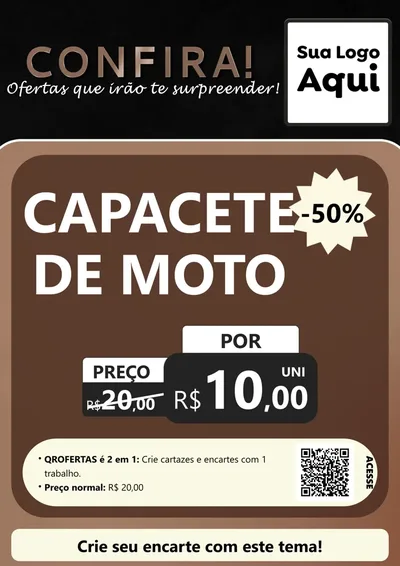 Modelo de Cartaz para Cartaz A4 Vertical com o tema Confira! Ofertas que irão te surpreender! para Moto peças