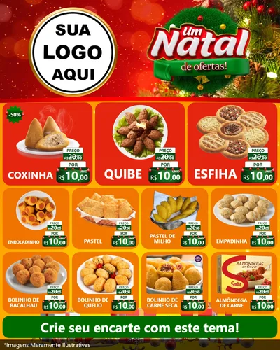 Modelo de Rede Social para Feed Instagram com o tema Um Natal de Ofertas para Salgadaria