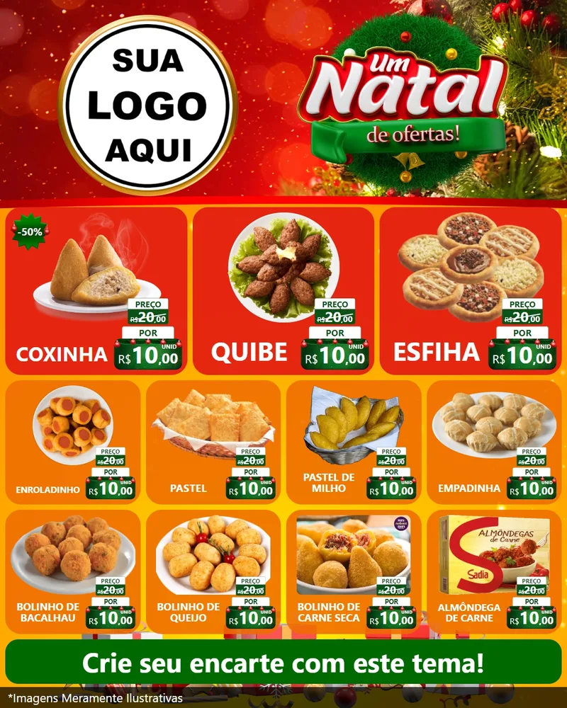 Modelo de Rede Social para Feed Instagram com o tema Um Natal de Ofertas para Salgadaria
