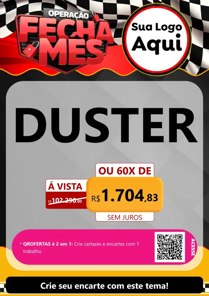 Modelo de Cartaz para Cartaz A4 Vertical com o tema Operação Fecha Mês - Auto Moto para Concessionaria de Carros