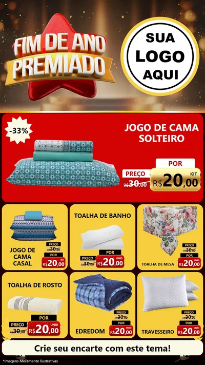 Modelo de Rede Social para Stories com o tema Fim de Ano Premiado para Cama, Mesa e Banho